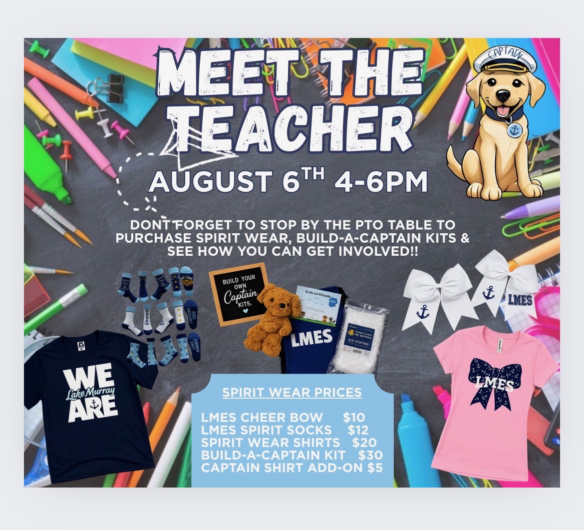 Join us for Meet The Teacher on August 6th!